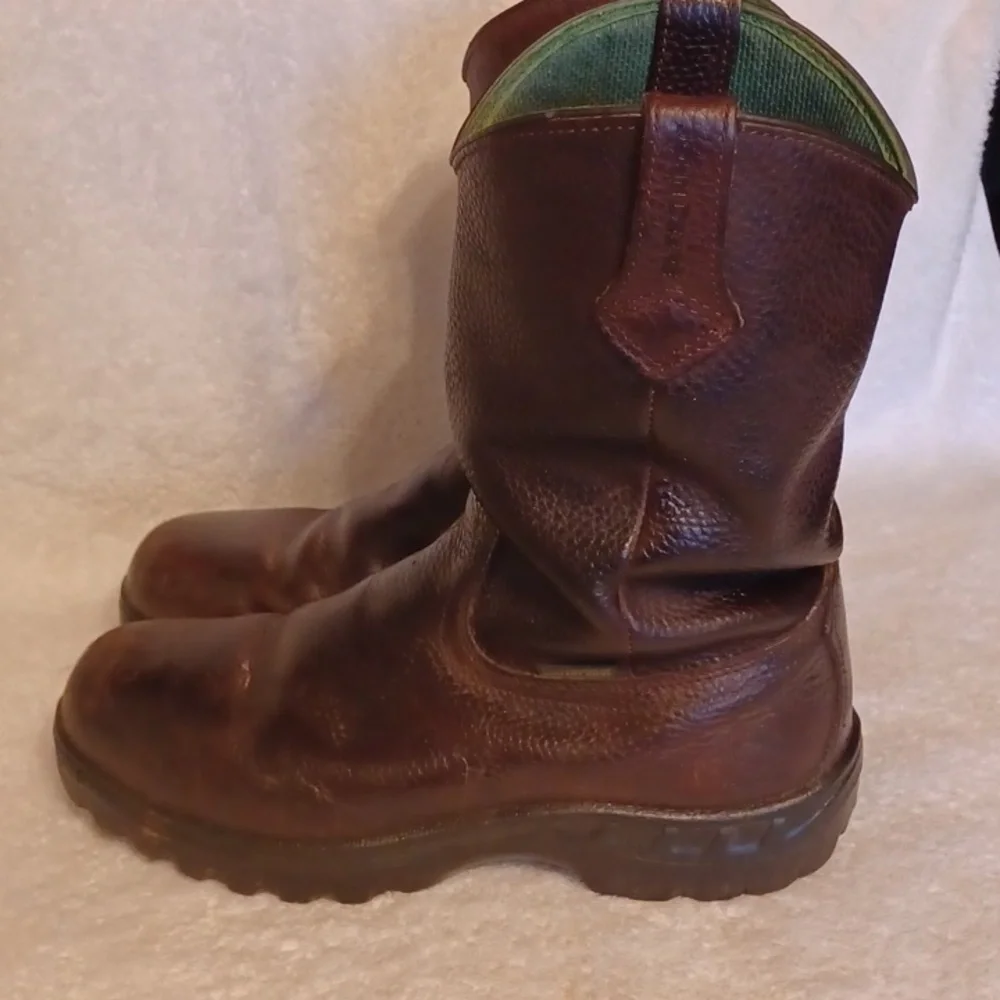 John Deere boots Waterproof leather boots men's size 10 Wide
